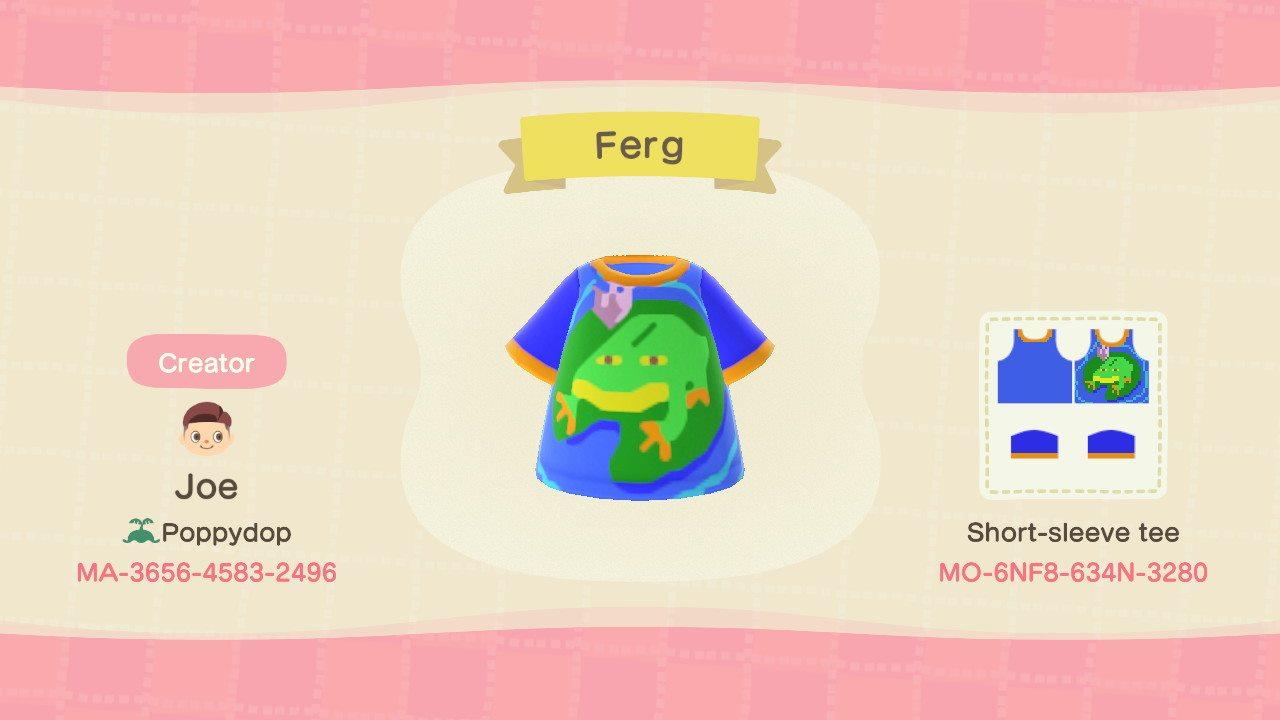 Animal Crossing Design Code: MO-6NF8-634N-3280 Frog (Ferg)