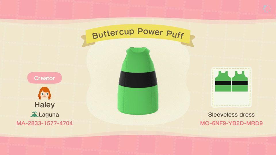 Animal Crossing Design Code: MO-6NF9-YB2D-MRD9 Buttercup Power Puff