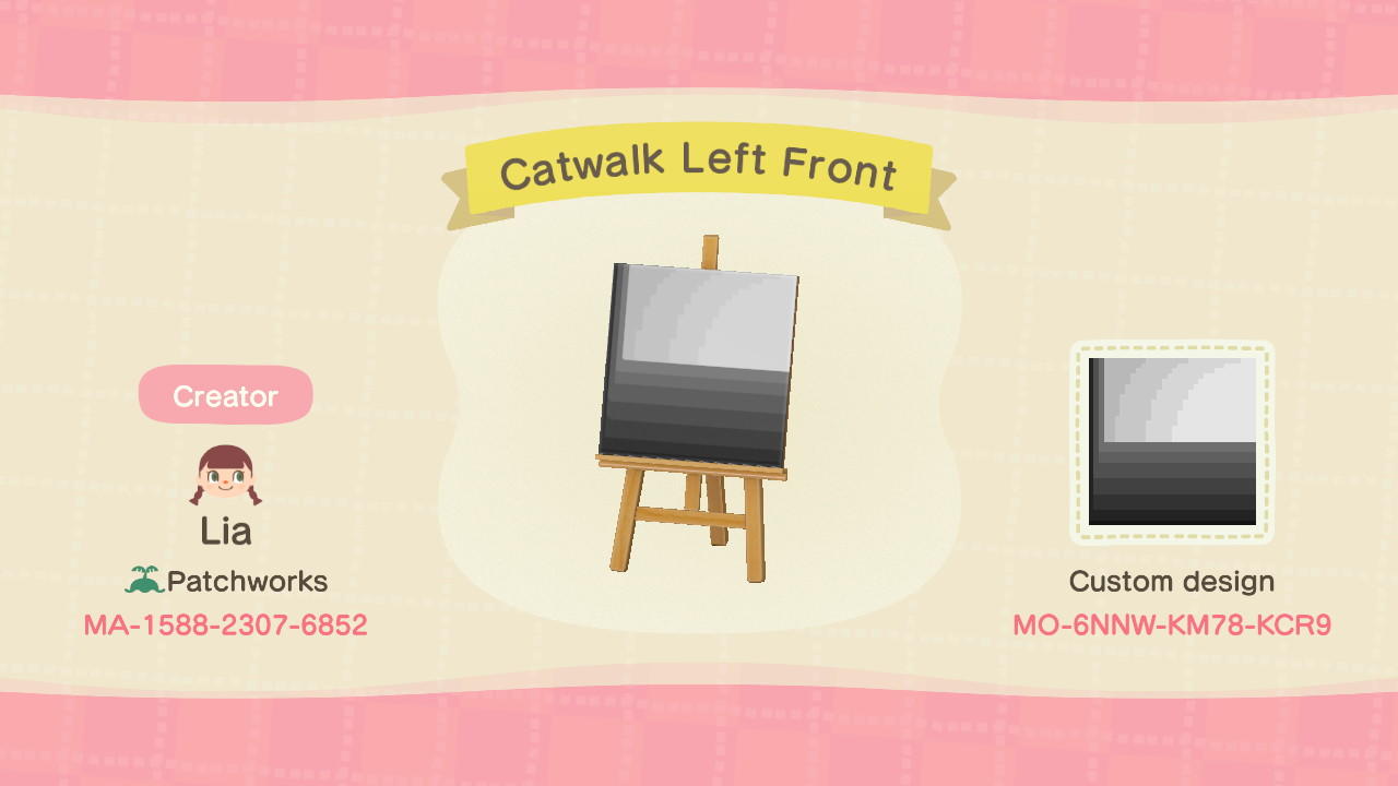 Animal Crossing Design Code: MO-6NNW-KM78-KCR9 Catwalk Left Front