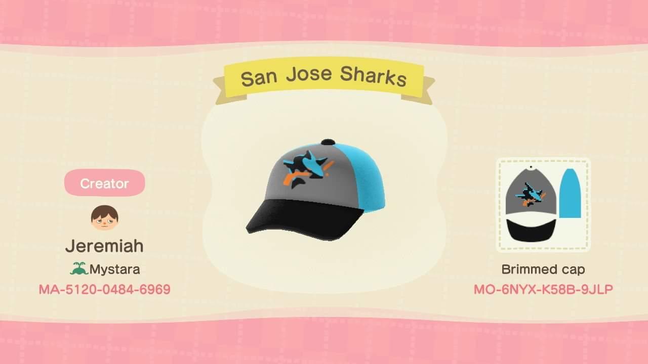 Animal Crossing Design Code: MO-6NYX-K58B-9JLP San Jose Sharks
