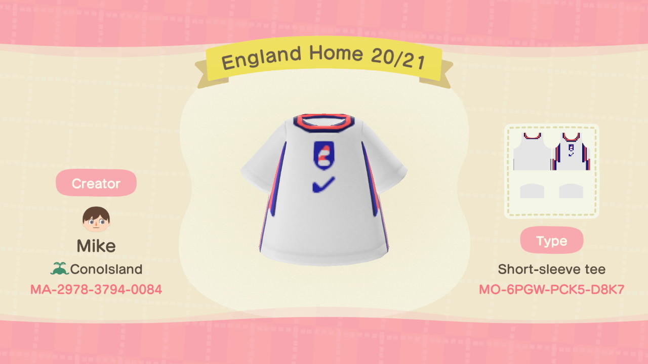 Animal Crossing Design Code: MO-6PGW-PCK5-D8K7 England Home 20/21