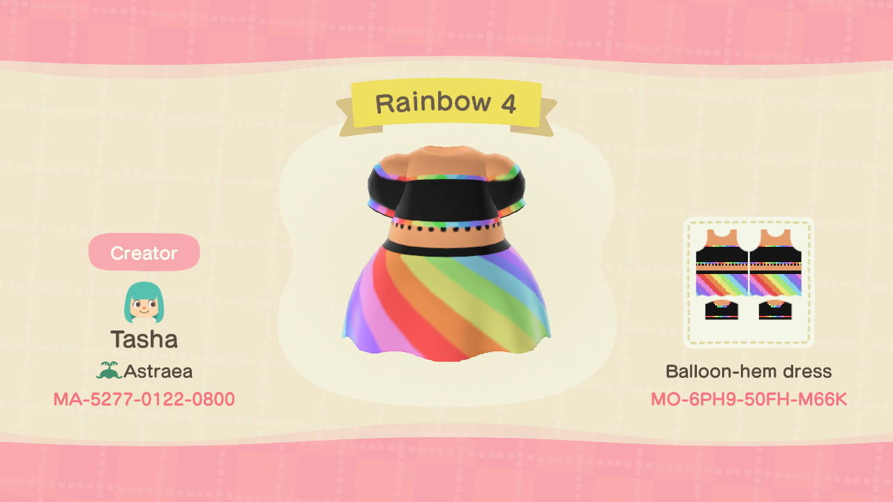 Animal Crossing Design Code: MO-6PH9-50FH-M66K Rainbow 4