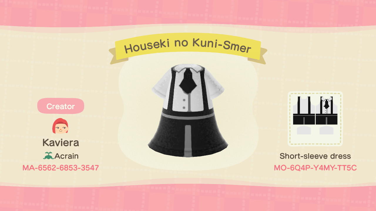 Animal Crossing Design Code: MO-6Q4P-Y4MY-TT5C Houseki no Kuni Smer