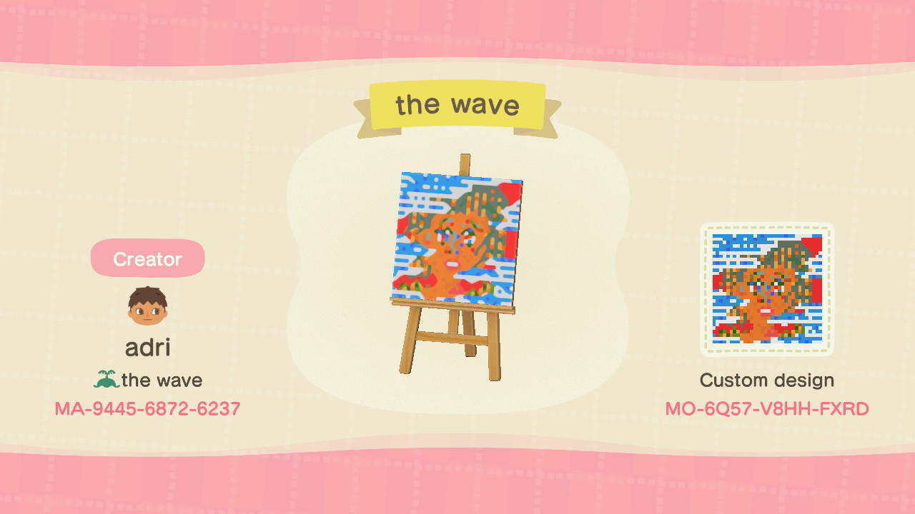 Animal Crossing Design Code: MO-6Q57-V8HH-FXRD the wave