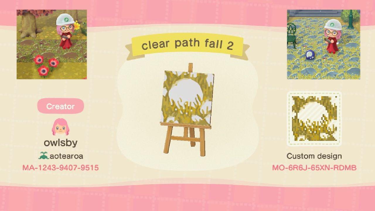 Animal Crossing Design Code: MO-6R6J-65XN-RDMB Clear Path Fall 2