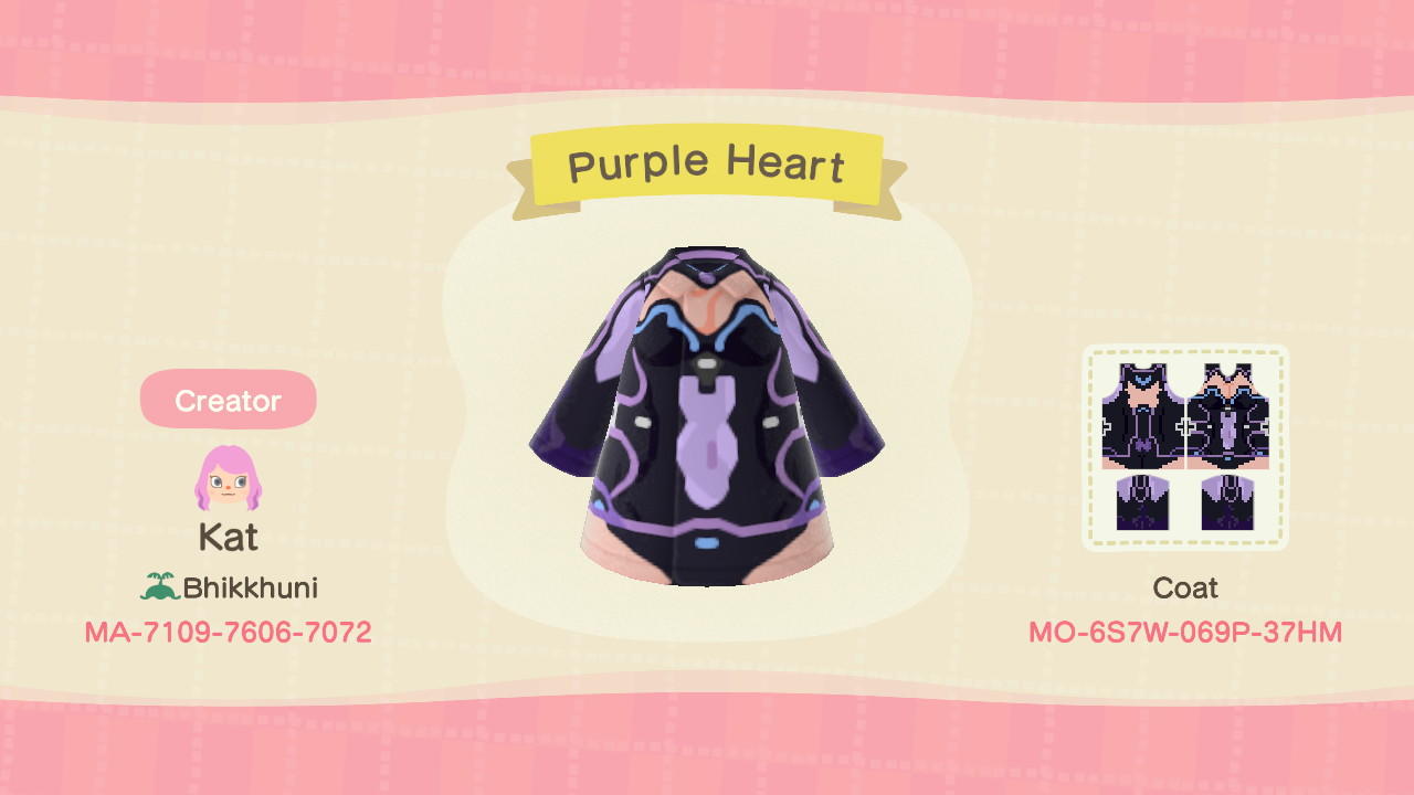 Animal Crossing Design Code: MO-6S7W-069P-37HM Purple Heart