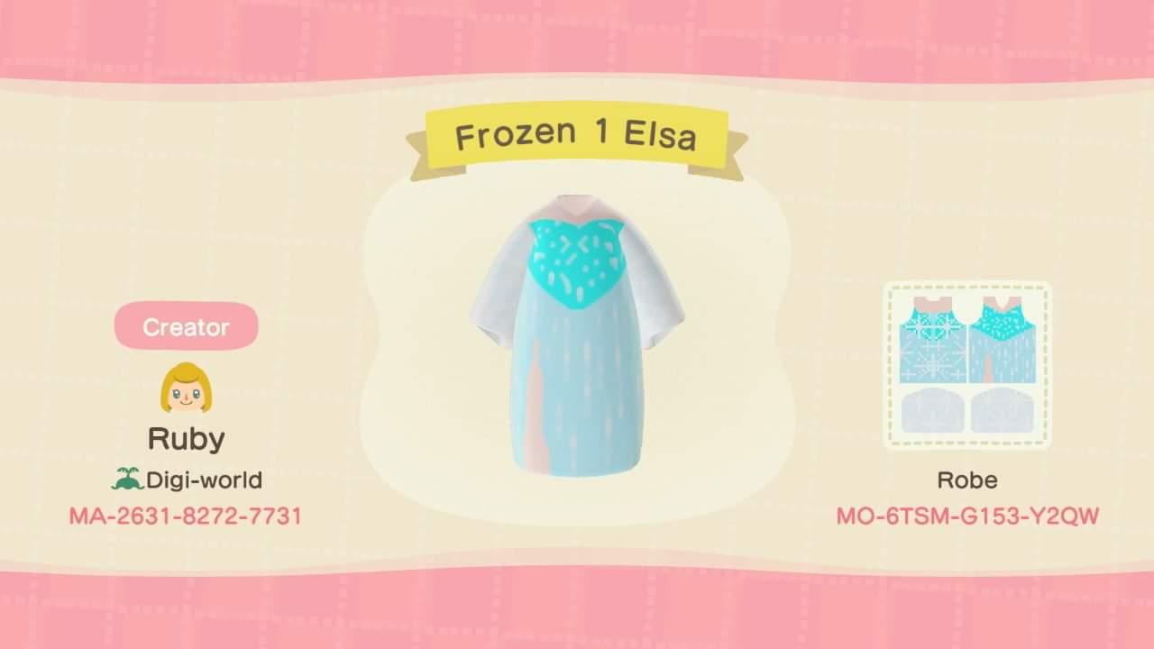 Animal Crossing Design Code: MO-6TSM-G153-Y2QW Frozen 1 Elsa