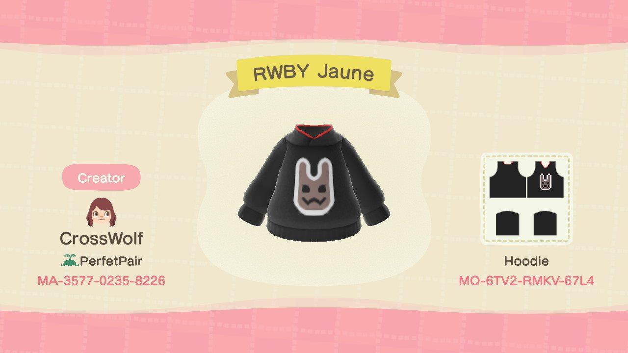 Animal Crossing Design Code: MO-6TV2-RMKV-67L4 RWBY Jaune
