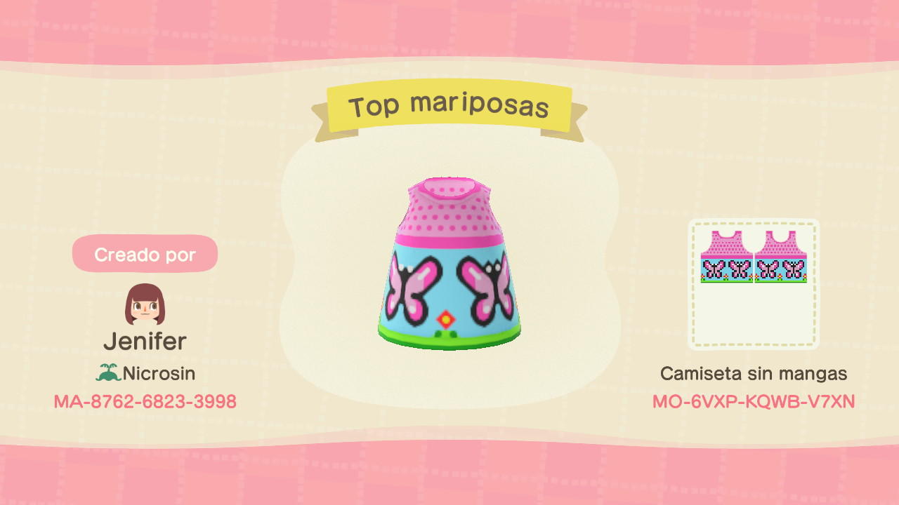 Animal Crossing Design Code: MO-6VXP-KQWB-V7XN Butterflies top