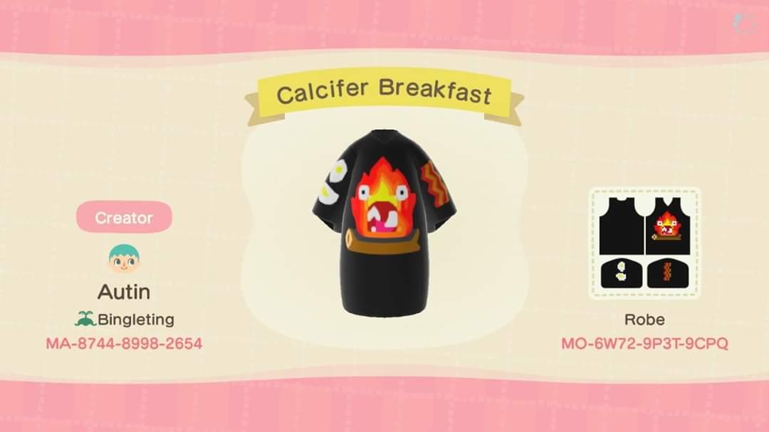 Animal Crossing Design Code: MO-6W72-9P3T-9CPQ Calcifer Breakfast
