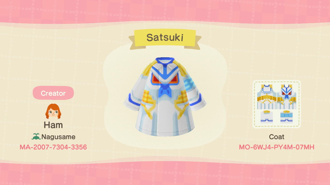 Animal Crossing Design Code: MO-6WJ4-PY4M-07MH Satsuki