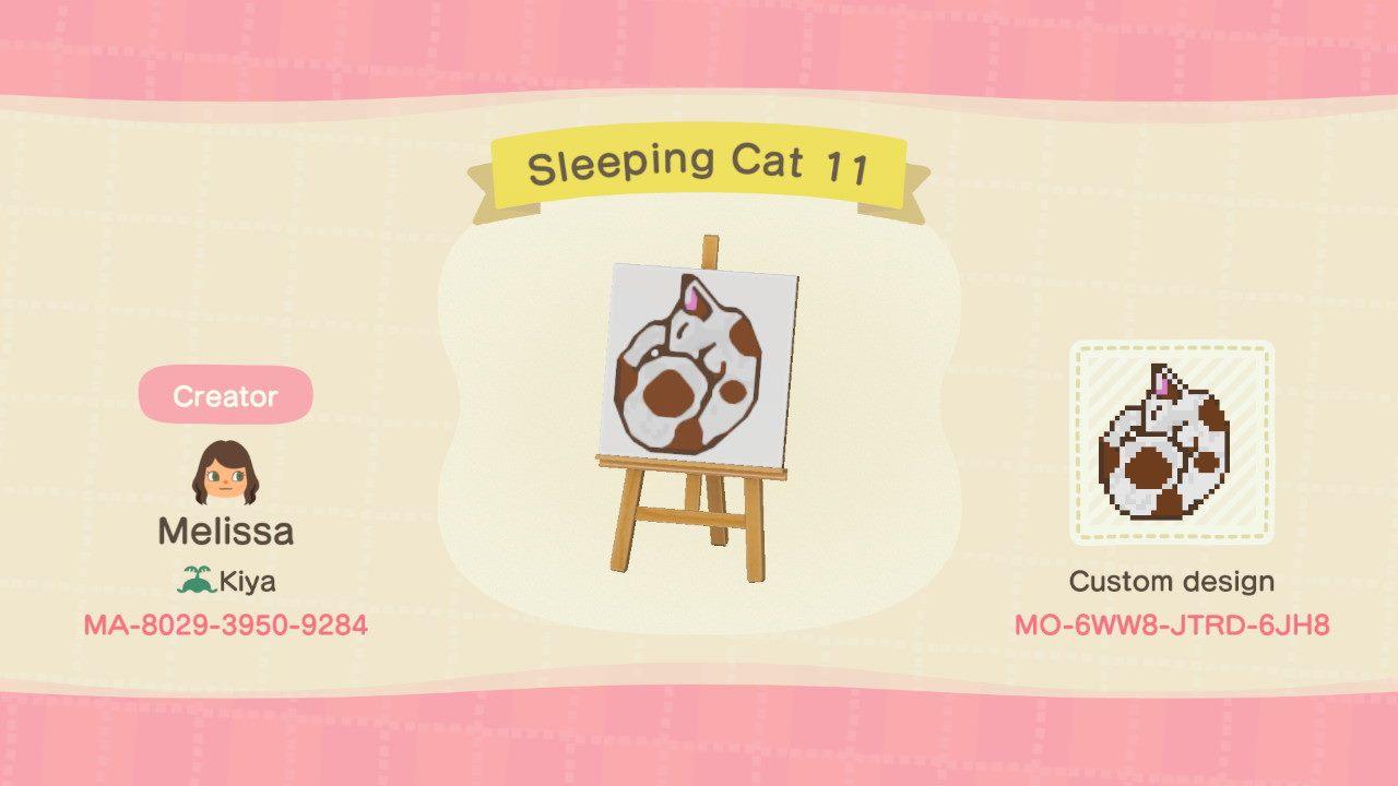 Animal Crossing Design Code: MO-6WW8-JTRD-6JH8 Sleeping Cat 11