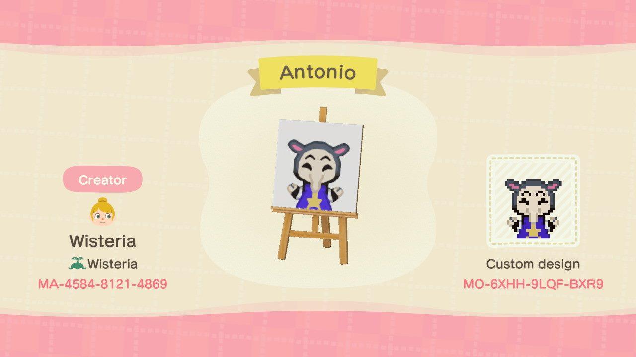 Animal Crossing Design Code: MO-6XHH-9LQF-BXR9 Antonio