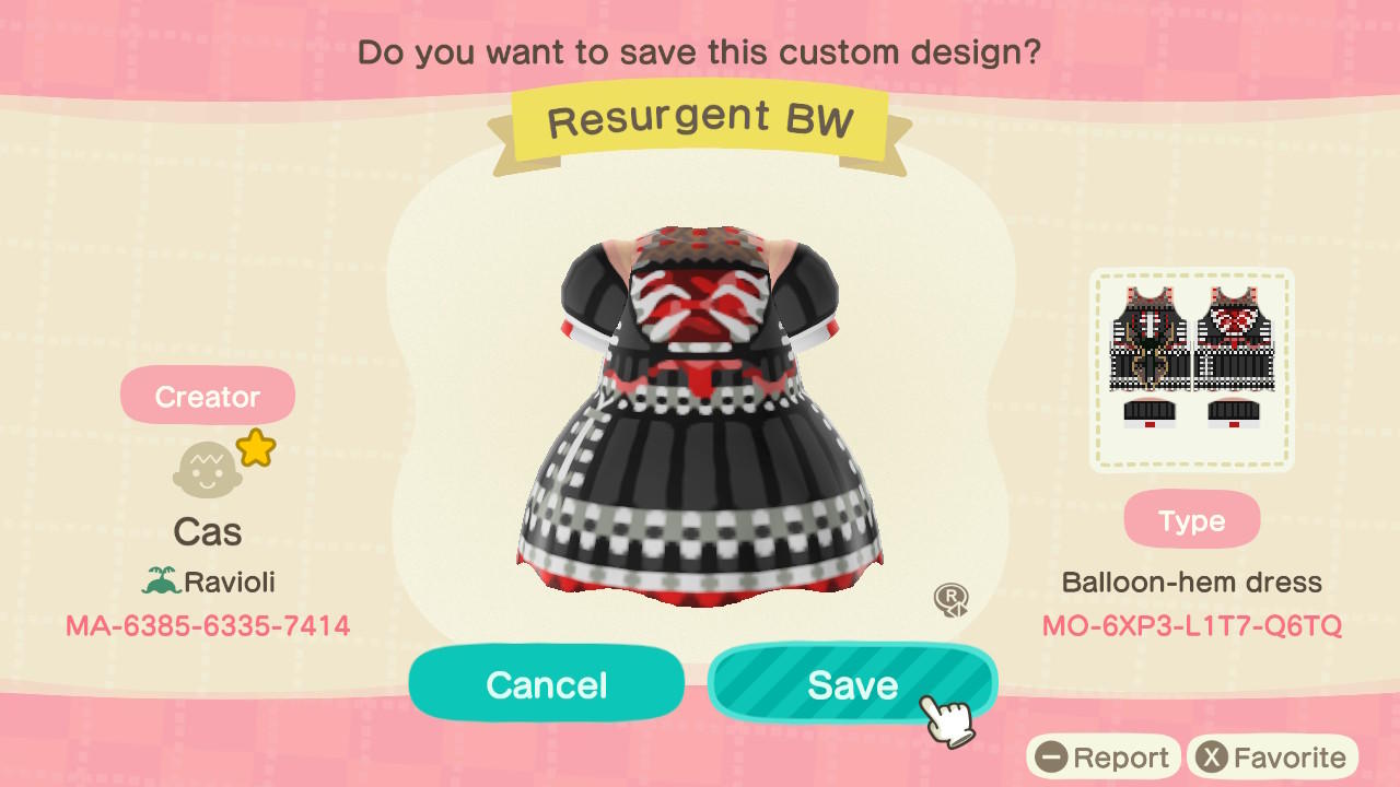 Animal Crossing Design Code: MO-6XP3-L1T7-Q6TQ Resurgent BW