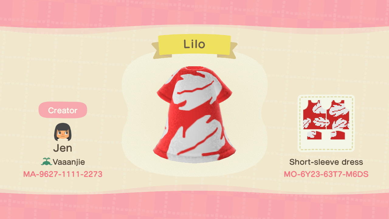 Animal Crossing Design Code: MO-6Y23-63T7-M6DS Lilo