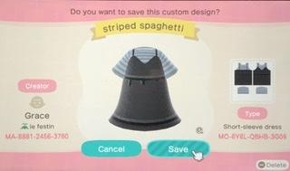 Animal Crossing Design Code: MO-6YL6-QBHQ-3G09 Striped Spaghetti