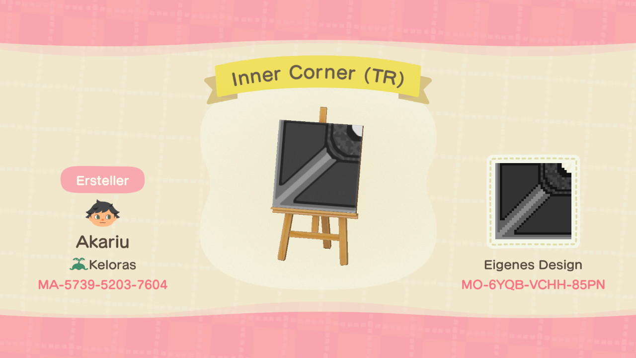 Animal Crossing Design Code: MO-6YQB-VCHH-85PN Inner Corner (TR)