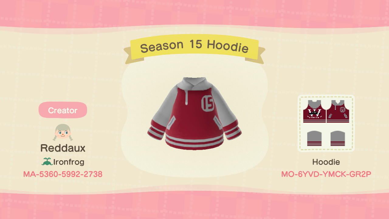 Animal Crossing Design Code: MO-6YVD-YMCK-GR2P Supernatural Varsity