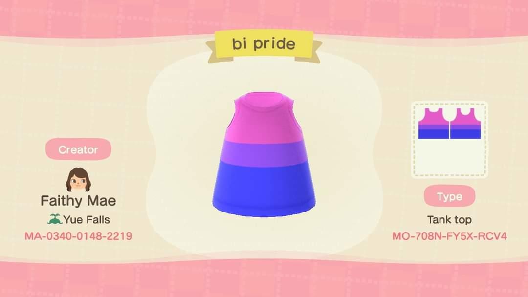 Animal Crossing Design Code: MO-708N-FY5X-RCV4 Bi pride