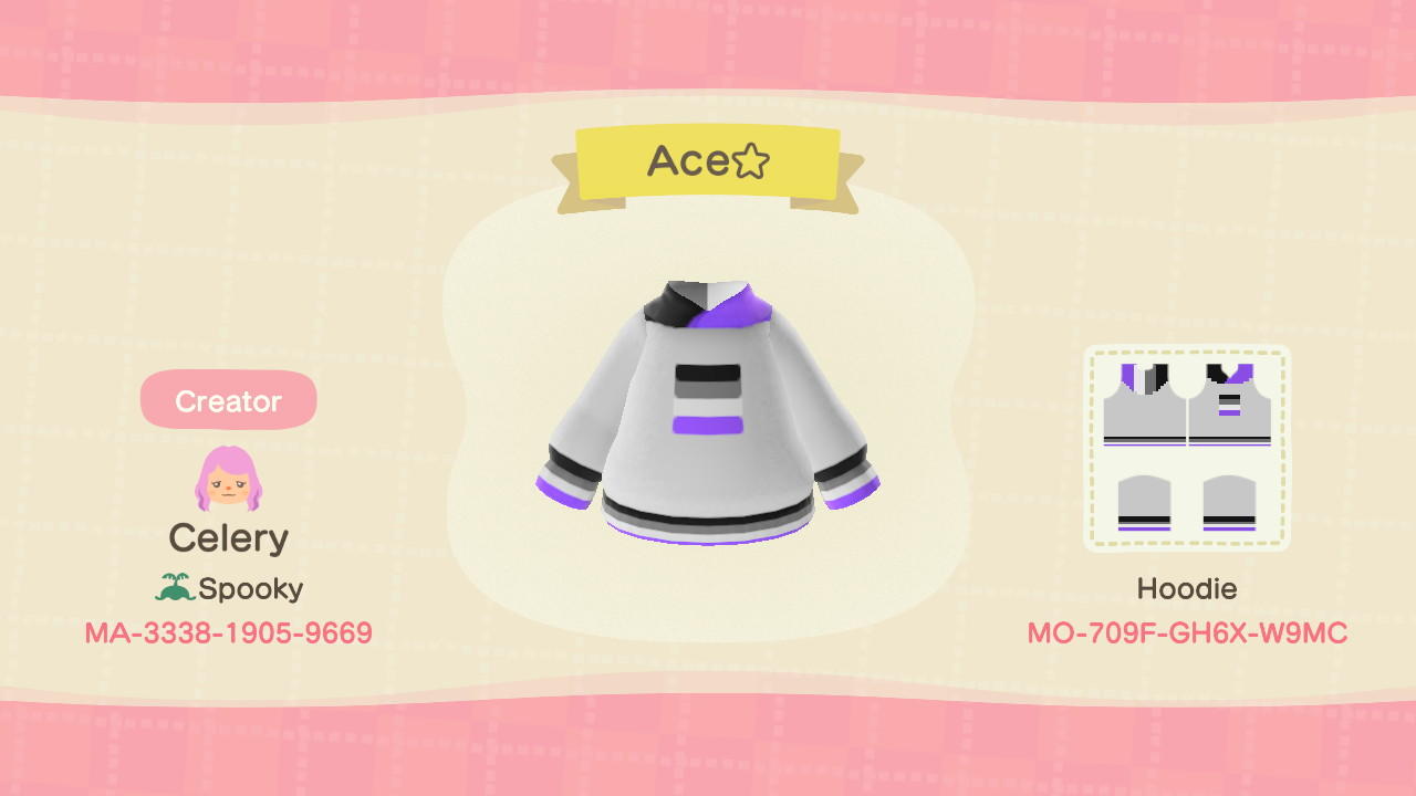 Animal Crossing Design Code: MO-709F-GH6X-W9NC Ace☆