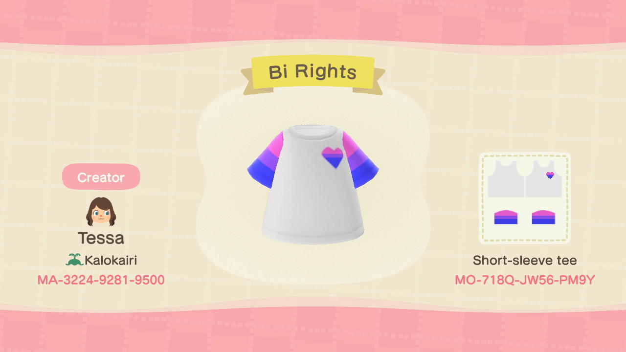 Animal Crossing Design Code: MO-718Q-JW56-PM9Y Bi Rights