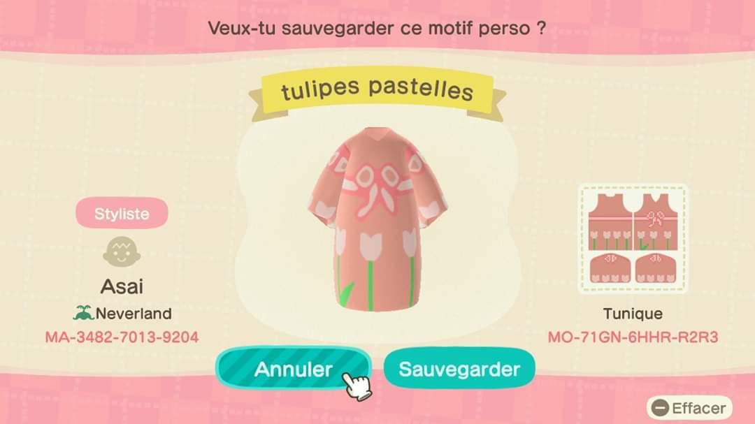 Animal Crossing Design Code: MO-71GN-6HHR-R2R3 TULIPES PASTELLES