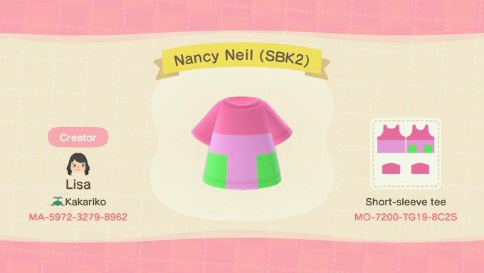 Animal Crossing Design Code: MO-7200-TG19-8C2S Nancy Neil (SBK2)