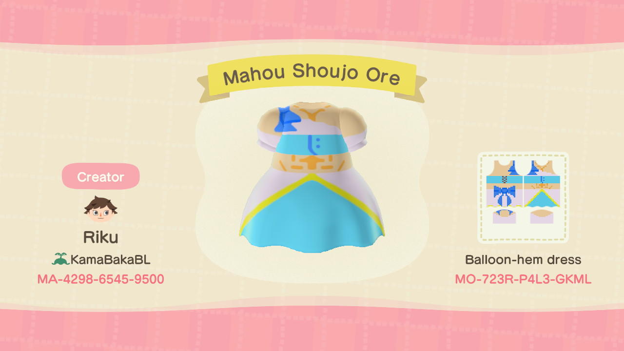 Animal Crossing Design Code: MO-723R-P4L3-GKML MAHOU SHOUJO ORE
