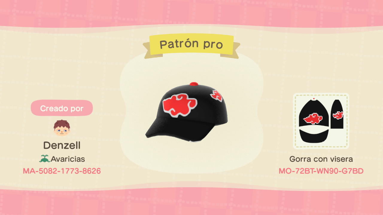 Animal Crossing Design Code: MO-72BT-WN90-G7BD Akatsuki