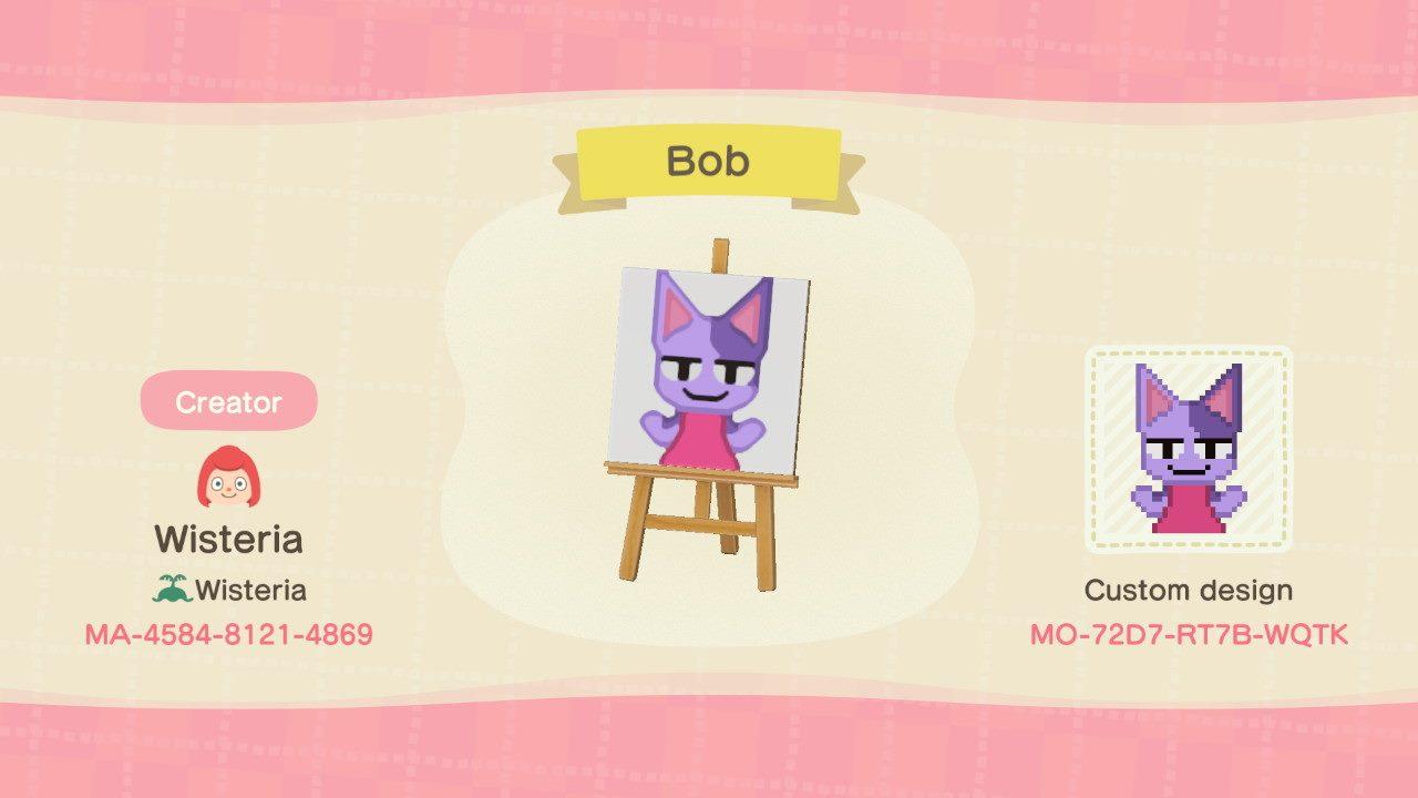 Animal Crossing Design Code: MO-72D7-RT7B-WQTK Bob