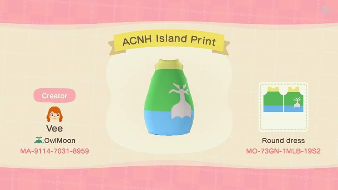 Animal Crossing Design Code: MO-73GN-1MLB-19S2 ACNH Island Print