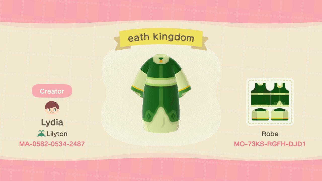 Animal Crossing Design Code: MO-73KS-RGFH-DJD1 Avatar Earth Kingdom
