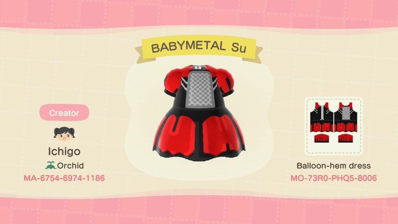 Animal Crossing Design Code: MO-73R0-PHQ5-8006 BABYMETAL Su