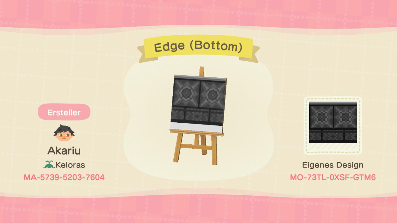 Animal Crossing Design Code: MO-73TL-0XSF-GTM6 Edge (Bottom)