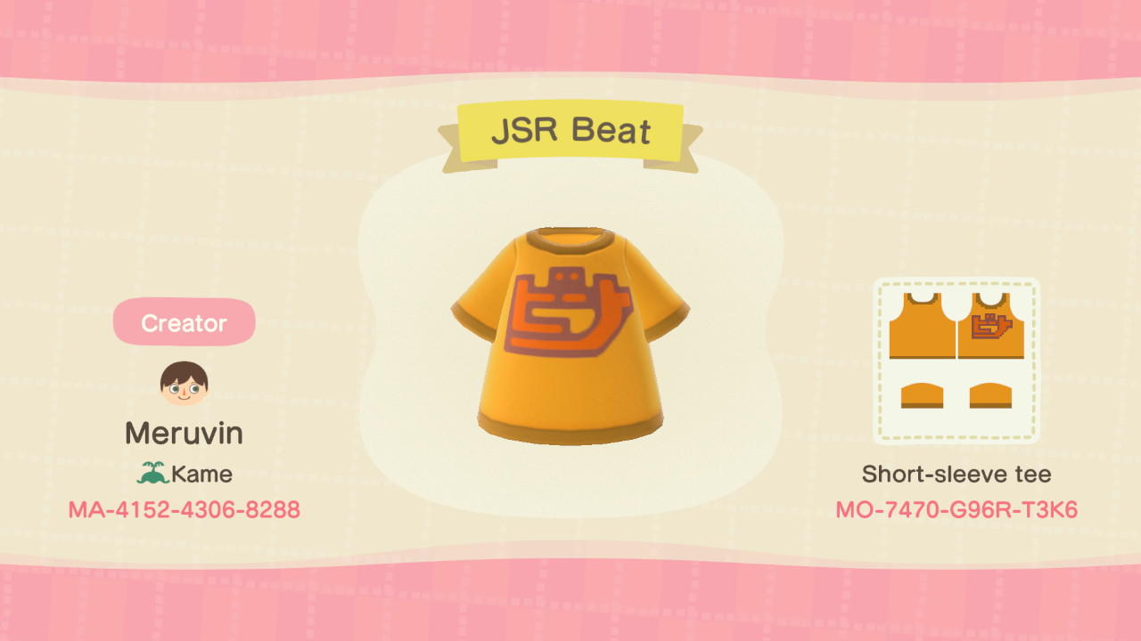 Animal Crossing Design Code: MO-7470-G96R-T3K6 Jet Set Radio Beat