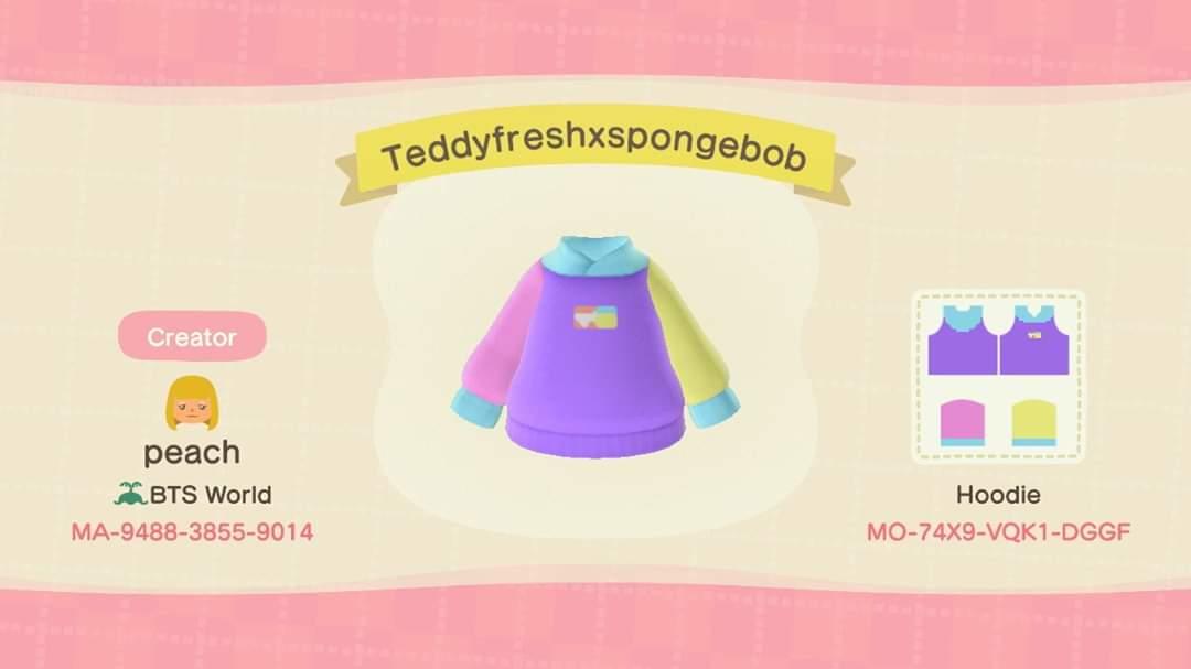 Animal Crossing Design Code: MO-74X9-VQK1-DGGF Teddyfreshxspongebob
