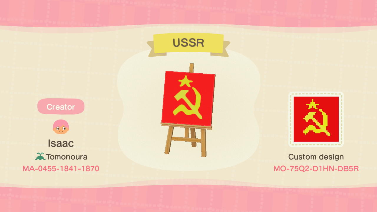 Animal Crossing Design Code: MO-75Q2-D1HN-DB5R USSR