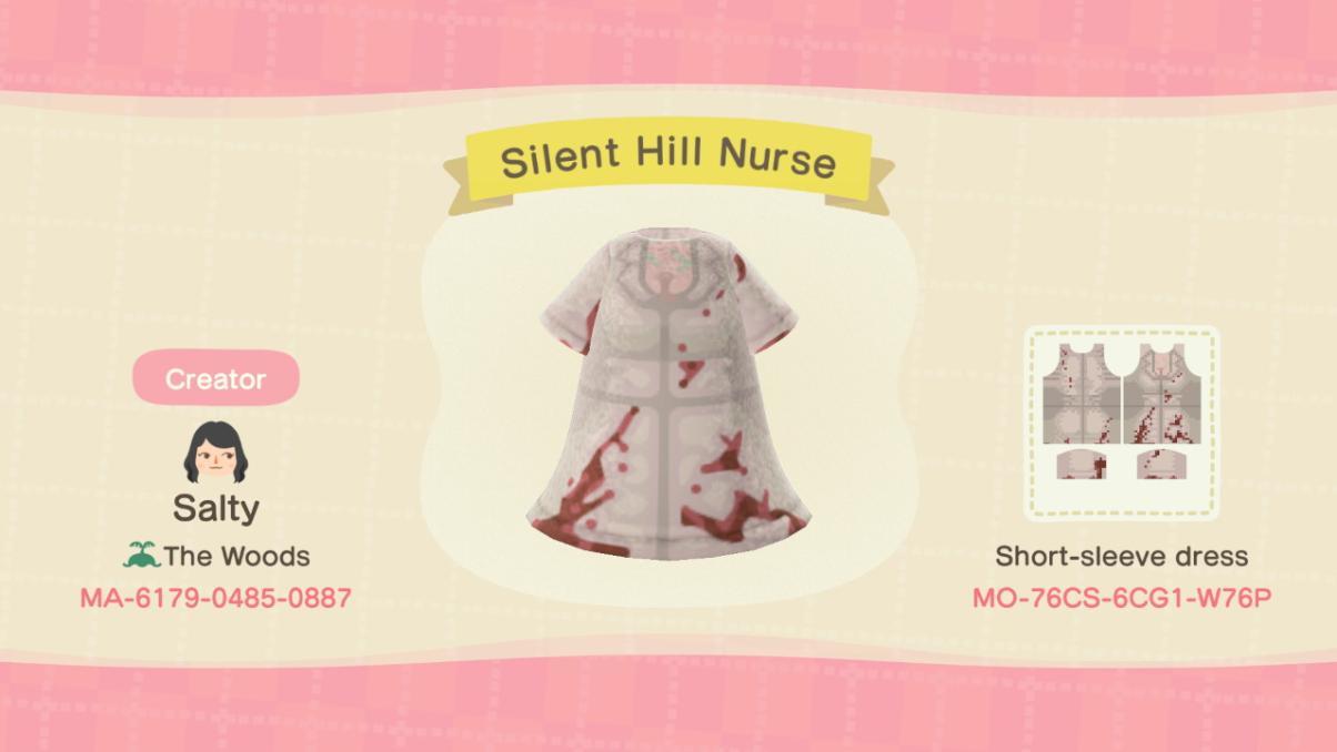 Animal Crossing Design Code: MO-76CS-6CG1-W76P Silent Hill Nurse