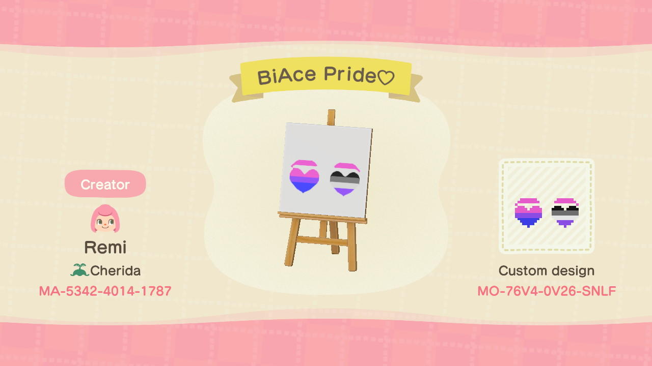 Animal Crossing Design Code: MO-76V4-0V26-SNLF BiAce Pride ♥
