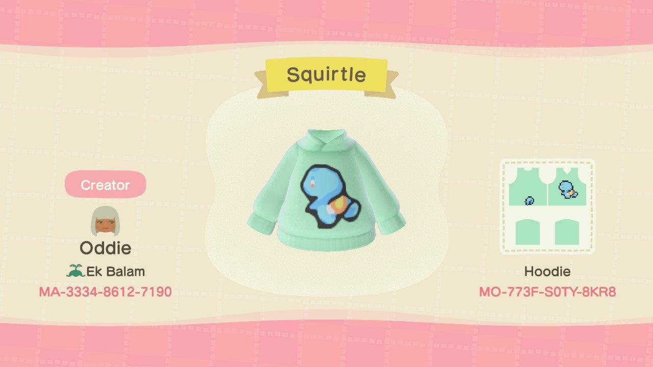 Animal Crossing Design Code: MO-773F-S0TY-8KR8 Squirtle Hoodie