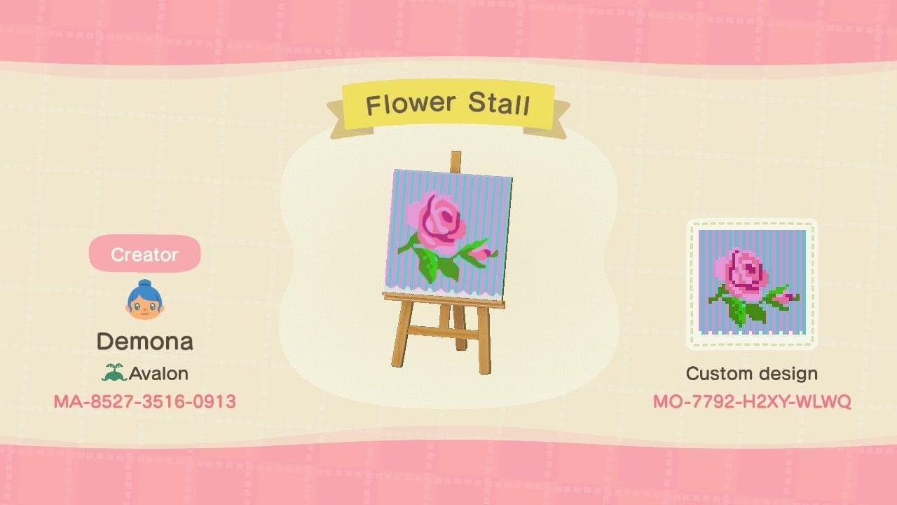 Animal Crossing Design Code: MO-7792-H2XY-WLWQ Flower Stall