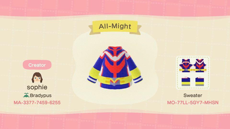 Animal Crossing Design Code: MO-77LL-5GY7-MHSN All-Might