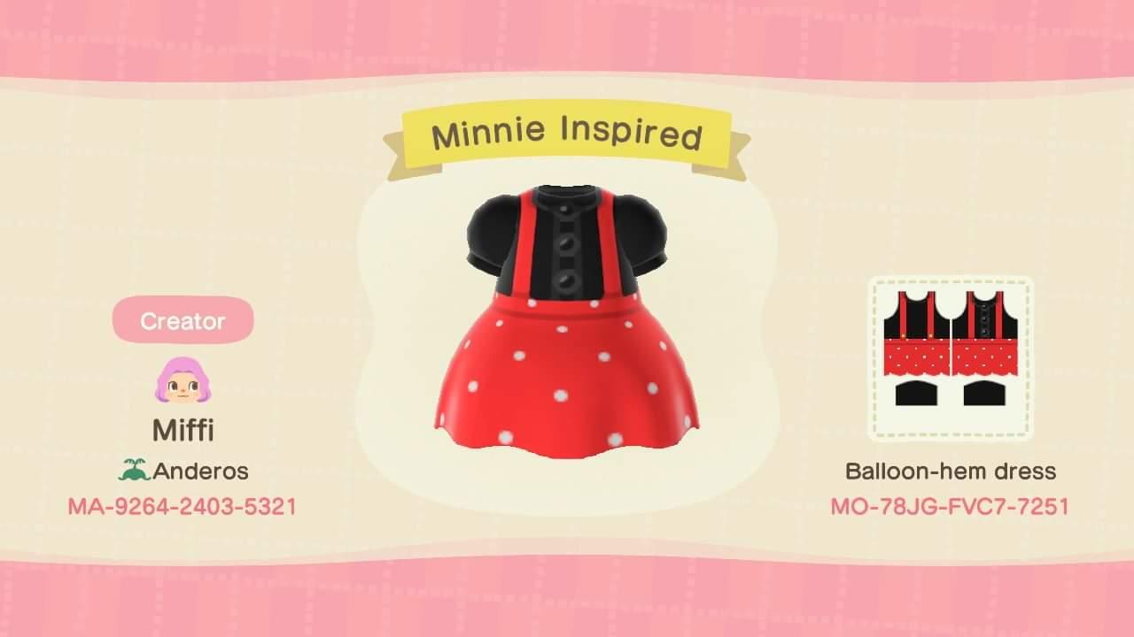 Animal Crossing Design Code: MO-78JG-FVC7-7251 Minnie Inspired