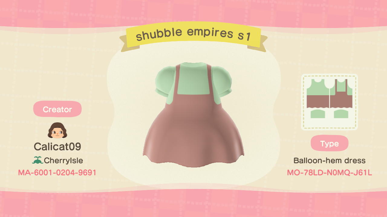 Animal Crossing Design Code: MO-78LD-N0MQ-J61L Shubble Empires s1