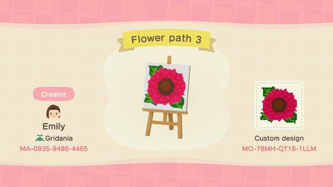 Animal Crossing Design Code: MO-78MH-QT16-1LLM Flower Path 3