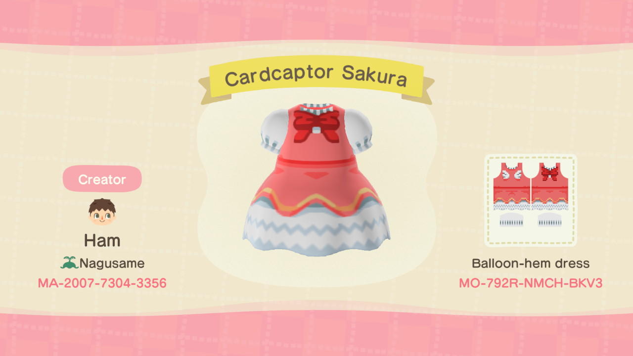 Animal Crossing Design Code: MO-792R-NMCH-BKV3 Cardcaptor Sakura