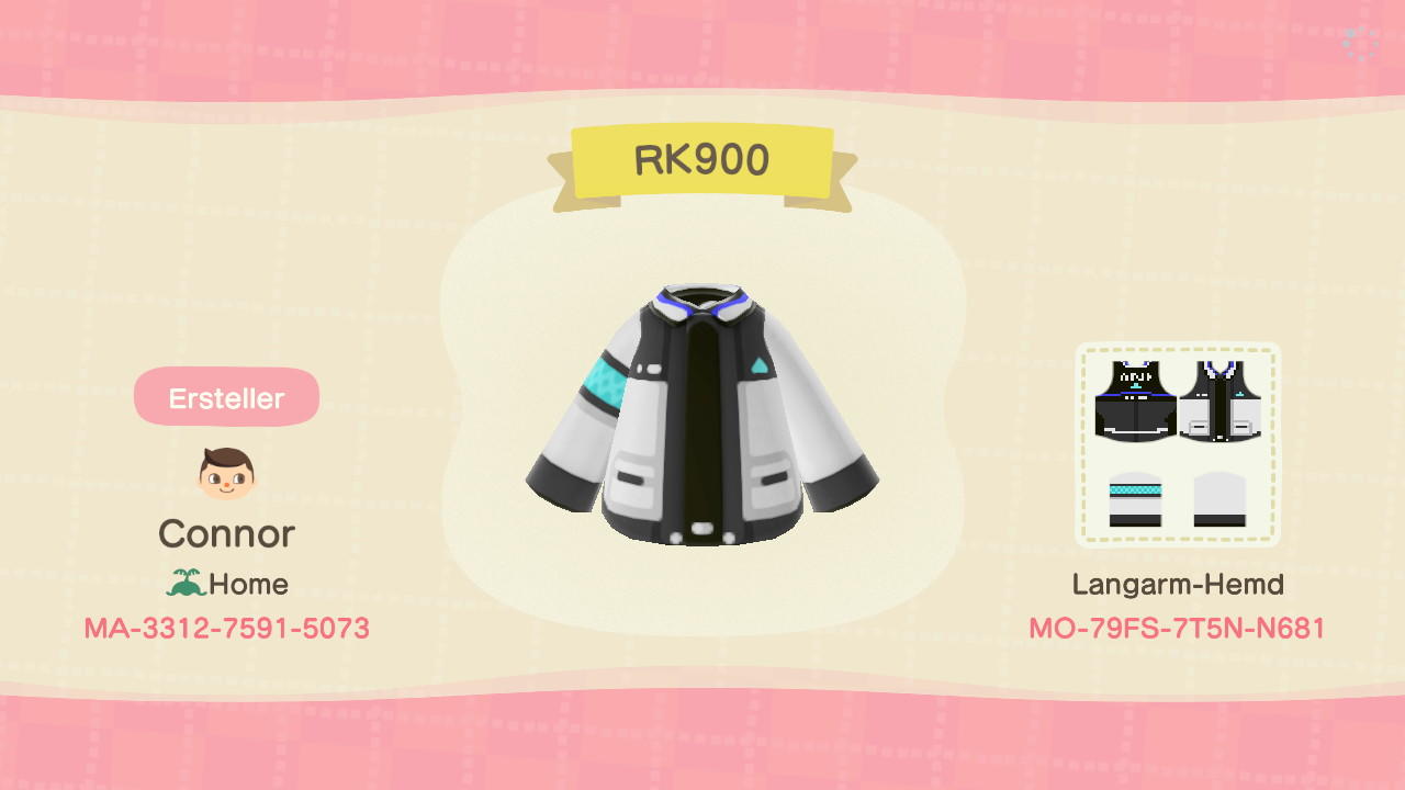 Animal Crossing Design Code: MO-79FS-7T5N-N681 DBH RK900 Nines