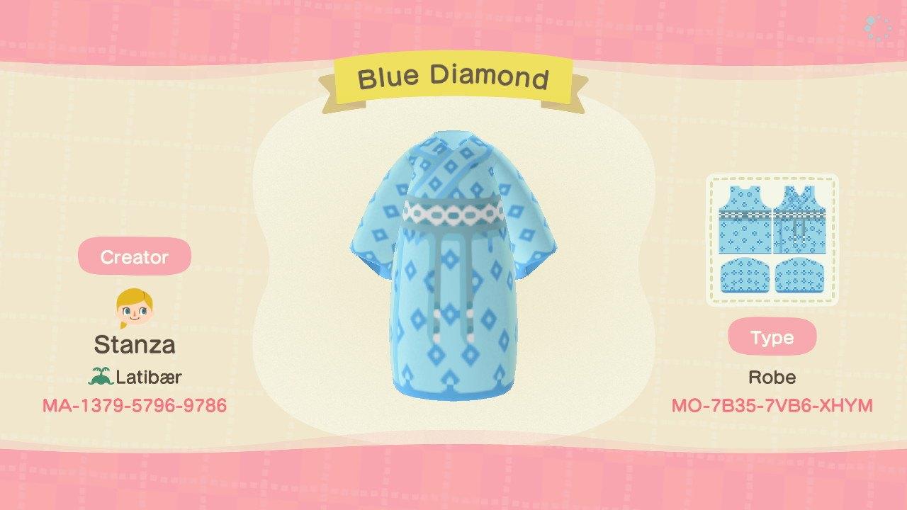 Animal Crossing Design Code: MO-7B35-7VB6-XHYM Blue Diamond