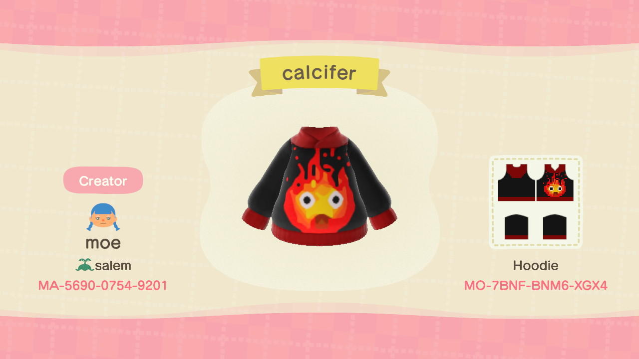 Animal Crossing Design Code: MO-7BNF-BNM6-XGX4 Calcifer