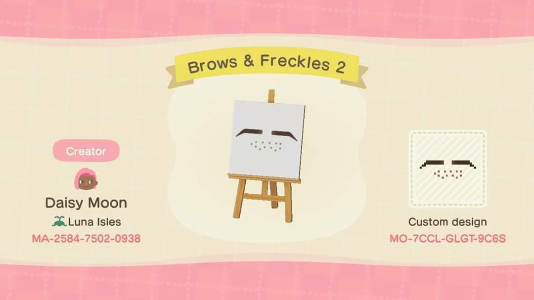 Animal Crossing Design Code: MO-7CCL-GLGT-9C6S Brows & Frecks Med.